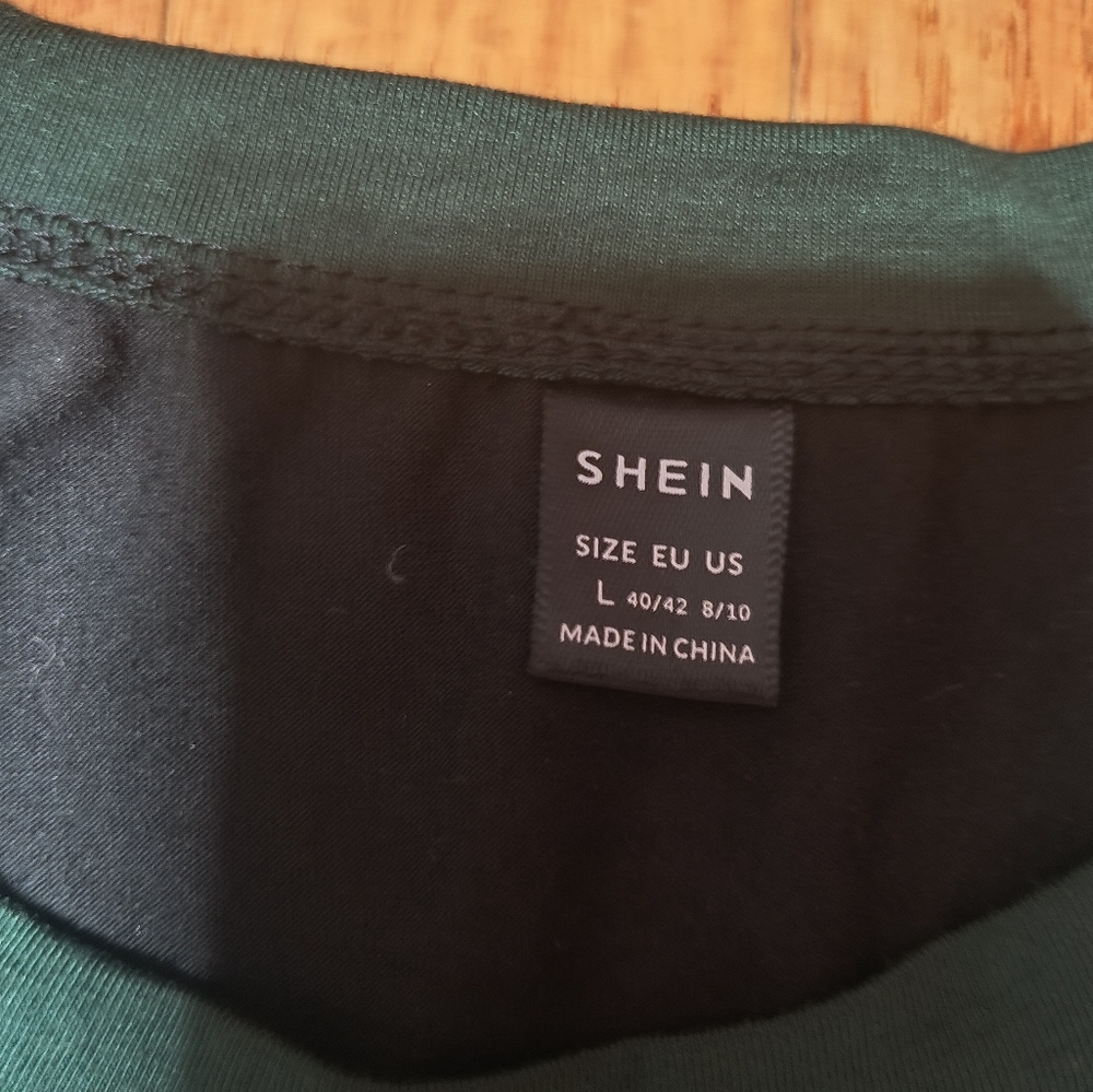 3/$10⭐ Shein color block t-shirt dress, women's large, green, gray, black - Picture 5 of 12